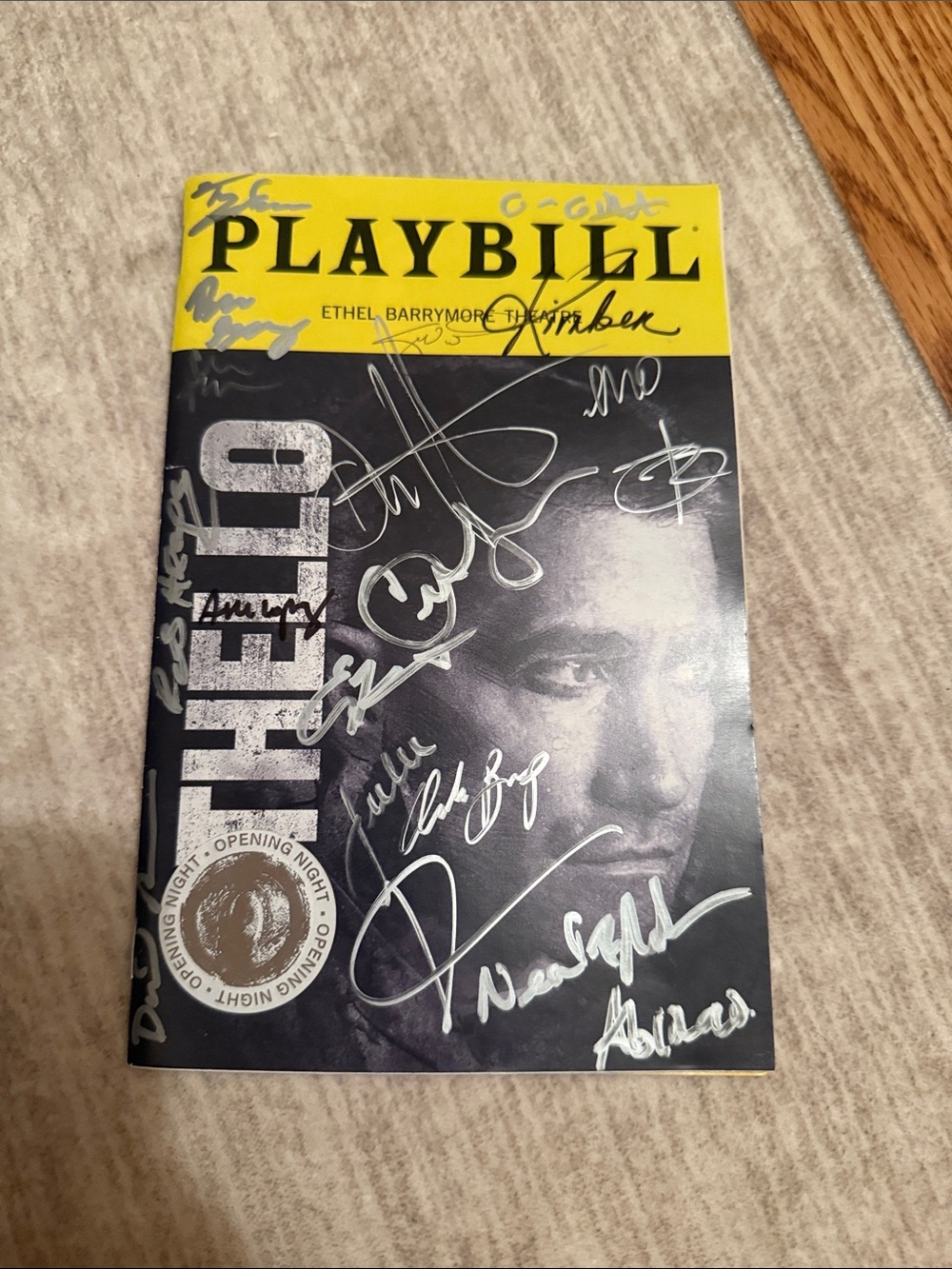 Othello Signed Black & Yellow Program